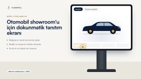 Otomobil showroom'u için dokunmatik tanıtım ekranı