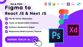 figma, psd ve xd tasarımınızı react veya next'e yazabilirim
