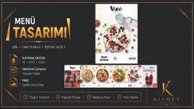profesyonel ve şık menü tasarımları yaparım