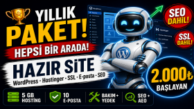 hosting SSL e-posta ve SEO dahil hazır site kurarım