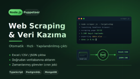 Node.js ile web scraping ve veri kazıma yaparım