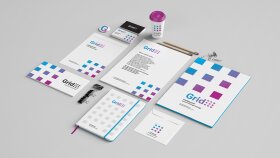 Grid Sanat Danışmanlığı için Tüm Paket Kurumsal Kimlik