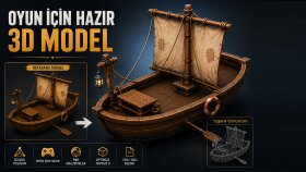 düşük poligonlu, oyuna hazır 3D modeller hazırlıyorum