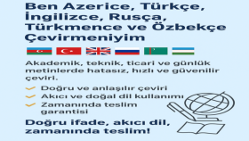  Rus, Özbek, Türkmen ve İngiliz dillerinde çeviri yaparım