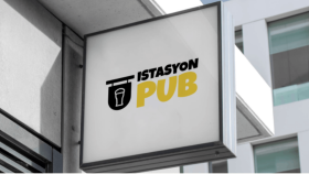 İstasyon Pub Logo ve 3D mockup