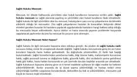 Sağlık Hukuku İçerikleri