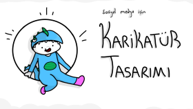 sosyal medya platformunda kullanmak için karikatür çizerim