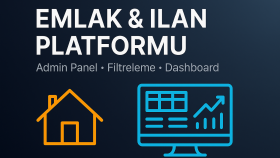 emlak, ilan platformu, admin panel, dashboard geliştiriyorum