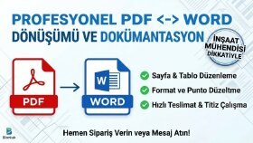 Word, PDF dönüşümü ve belge düzenleme işlemlerinizi yaparım