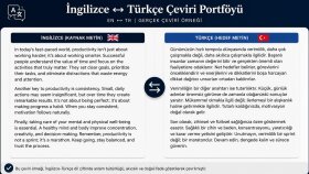 İngilizce - Türkçe Örnek Çeviri Çalışması
