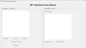 ZIP Oluşturma ve Arşiv Yönetimi Aracı (Demo)