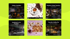 Cup Be Coffee İçin Sosyal Medya Tasarımları