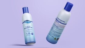 virüslere karşı dezenfektan mockup