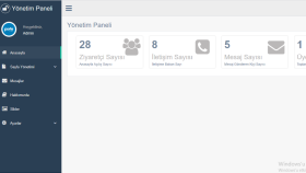 Admin Panelli Web Sayfası