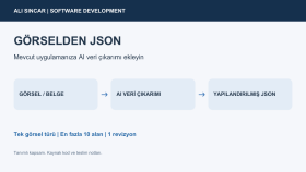görselleri AI ile JSON verisine dönüştüren yazılım yaparım