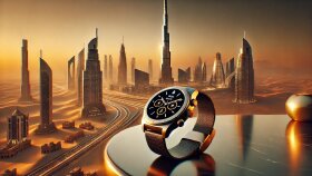 Lüks Saat Tasarımı – Dubai Silüeti ile AI Üretimi Premium Gö
