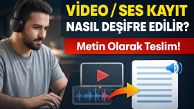 video ve ses kayıtlarınızı düzenli şekilde yazıya dökerim