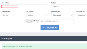 Catering Kelimesinde 2.sıra