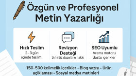 metinlerinizi düzenleyip geliştiririm,özgün şekilde yazarım