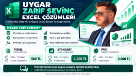 Excel verilerinizi düzenler, tablolar ve raporlar hazırlarım