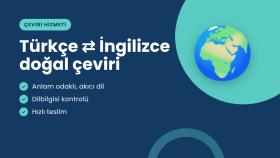 İngilizce, Almanca, Fransızca ve Felemenkçe çeviri yaparım