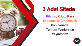 3 adet sitede kripto para bitcoin tanıtım yazısı yayınlarım