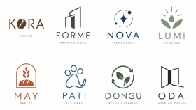 8 Sektör İçin Minimal Logo Tasarımları — Mockup Sunumu