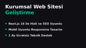 Next.js ile kurumsal web siteleri tasarlarım