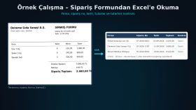 Örnek Çalışma – Sipariş Formundan Excel'e Okuma