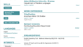 CV/Resume (Öz Geçmiş)