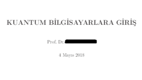 LaTeX formatında ders notu yazdım