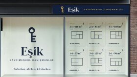 Eşik · Emlak ofisi logosu, vitrin ve ilan tasarımı