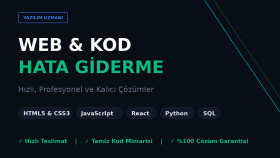 yazılım ve web sitesi hatalarınızı hızlıca düzeltirim