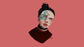 face mask-portre çizimi