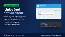 işinize özel Telegram ve Discord botu yazarım
