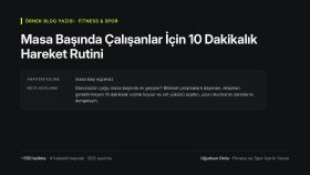 Masa Başında Çalışanlar İçin 10 Dakikalık Hareket Rutini