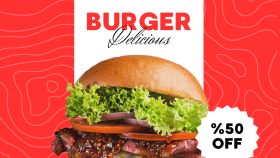 Burger Delicious - Sosyal Medya Post Tasarımı