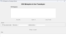 CSV Birleştirici ve Veri Temizleme Aracı (Demo)