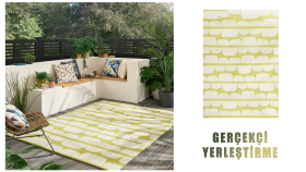 odaya ve bahçeye halı yerleştirme(giydirme/mockup) yapıyorum