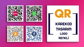 renkli ve logo lu qr code / karekod tasarımları yapabilirim