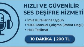 ses kayıtlarınızı hızla yazıya dökerim
