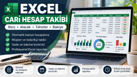 Excel'de cari hesap ve tahsilat takip tablosu hazırlarım