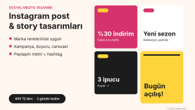 markanız için Instagram post ve story tasarımları yaparım