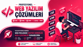 php, html, css ve mysql pdo ile projenizi geliştirebilirim