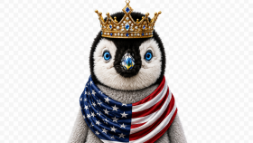 USA Temalı Kral Penguen - Özel Karakter Tasarımı