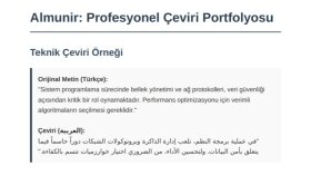 Almunir: Akademik ve Teknik Profesyonel Çeviri (TR-AR-EN)"