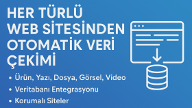 sizin için web sitelerinden ürün, resim, dosya çekebilirim