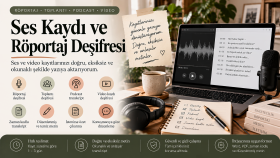ses ve video kayıtlarınızı yazıya döküyor, deşifre ediyorum