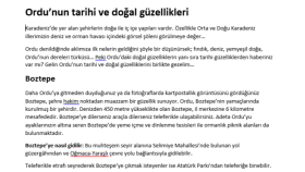 Ordu’nun tarihi ve doğal güzellikleri