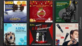 reklam çalışmaları, instagram gönderileri vb. tasarlarım
